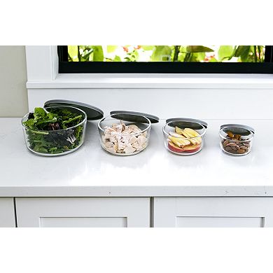 Dura Living™ 8-Piece, Round Nesting Glass Storage Set