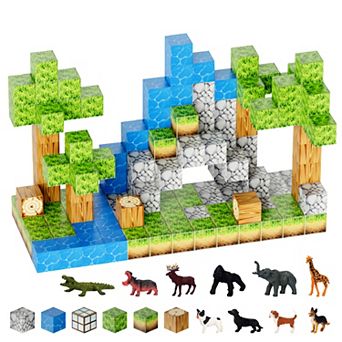 Contixo Magnetic Blocks Building Cubes Game, Sensory Toys 145 pc for Kids Learning & Creative