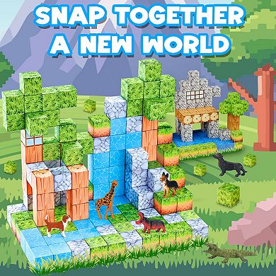 Contixo Magnetic Blocks Building Cubes Game, Sensory Toys 145 Pieces for Kids Learning & Creative