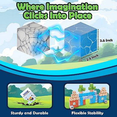 Contixo Magnetic Blocks Building Cubes Game, Sensory Toys 100-Pieces