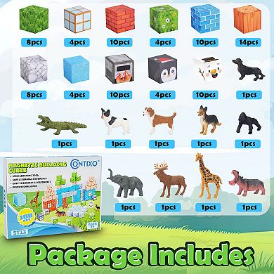 Contixo Magnetic Blocks Building Cubes Game, Sensory Toys 100-Pieces