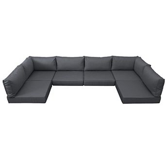 Outdoor Sectional Cushions Replacement Set, 25.6 in Waterproof Patio Furniture Couch Cushion