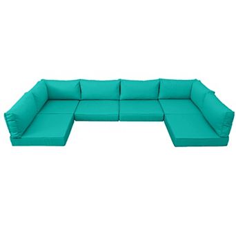 Outdoor Sectional Cushions Replacement Set, 25.6 in Waterproof Patio Furniture Couch Cushion