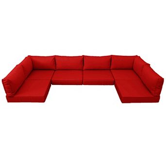Outdoor Sectional Cushions Replacement Set, 25.6 in Waterproof Patio Furniture Couch Cushion