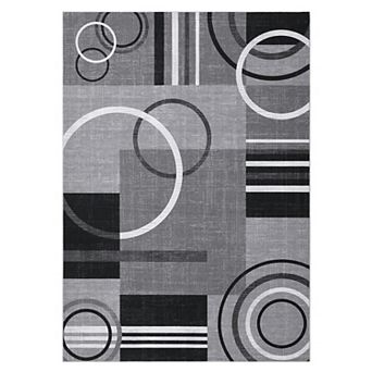 Modern Area Rug Low Pile Pet Friendly Non Slip Vacuum Clean Carpet for Kid's Room Dining Room