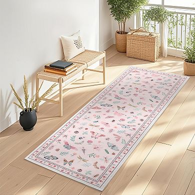 Modern Area Rug Machine Washable Low Pile Pet Friendly Stain Resistant Carpet for Dining Room