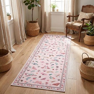 Modern Area Rug Machine Washable Low Pile Pet Friendly Stain Resistant Carpet for Dining Room
