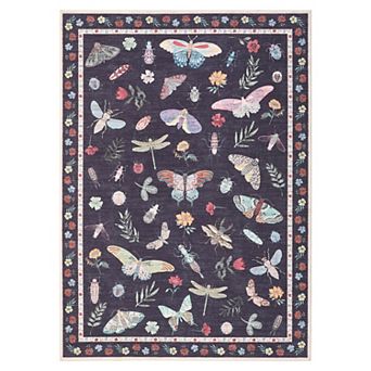 Modern Area Rug Machine Washable Low Pile Pet Friendly Stain Resistant Carpet for Dining Room