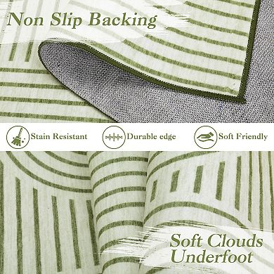 Modern Washable Area Rug Non Slip Stain Resistant Vacuum Clean Ultra Thin Carpet for Bedroom