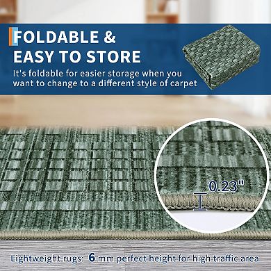 Modern Area Rug Machine Washable Non Shedding Stain Resistant Floor Cover for Playroom Bedroom