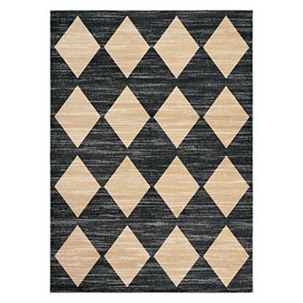 Modern Area Rug Non Slip Vacuum Clean Ultra Thin Stain Resistant Carpet for Bedroom Dining Room