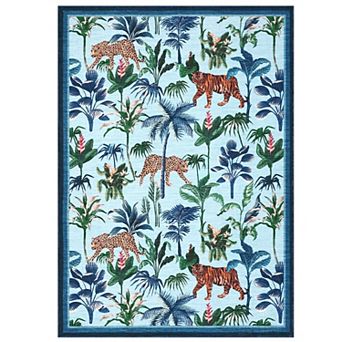 Pastoral Area Rug Non Slip Foldable Vacuum Clean Non Shedding Floor Cover for Living Room Playroom