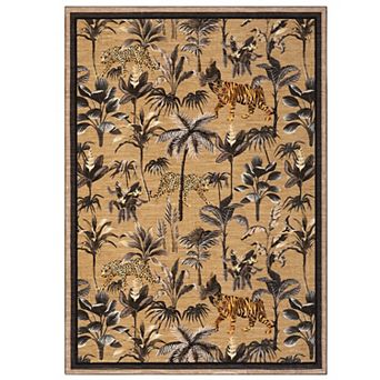 Pastoral Area Rug Non Slip Foldable Vacuum Clean Non Shedding Floor Cover for Living Room Playroom