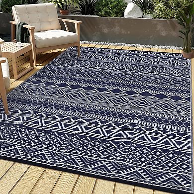 Boho Washable Outdoor Area Rug Stain Resistant UV Resistant Pet Friendly Mat for Beach Vacation