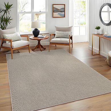 Modern Solid Area Rug Woven Texture Exquisite Ultra Thin Stain Resistant Carpet for Kid's Room