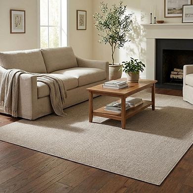 Modern Solid Area Rug Woven Texture Exquisite Ultra Thin Stain Resistant Carpet for Kid's Room