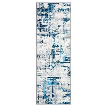 Abstract Area Rug Machine Washable Low Pile Pet Friendly Ultra Thin Carpet for Kid's Room Playroom