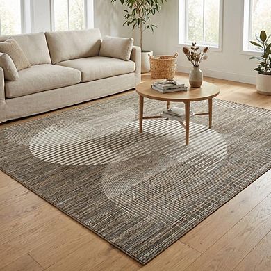 Contemporary Area Rug Machine Washable Vacuum Clean Ultra Thin Stain Resistant Carpet for Bedroom