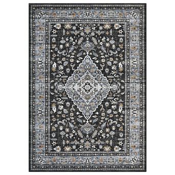 Vintage Area Rug Machine Washable Non Slip Non Shedding Stain Resistant Carpet for Bedroom Kitchen