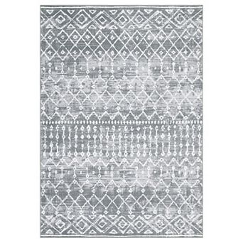 Boho Area Rug Non Slip Foldable Low Pile Ultra Thin Pet Friendly Floor Cover for Living Room