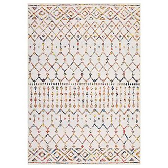 Boho Area Rug Non Slip Foldable Low Pile Ultra Thin Pet Friendly Floor Cover for Living Room
