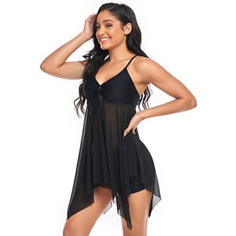Women's Two-Piece Swimsuit Mesh Fishtail Hem
