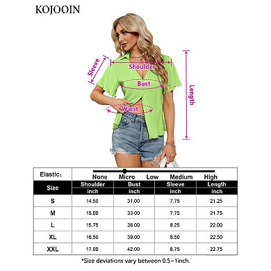 Women’s Collared V Neck Button Down Cardigan Short Sleeve Knit Lightweight Casual Sweater