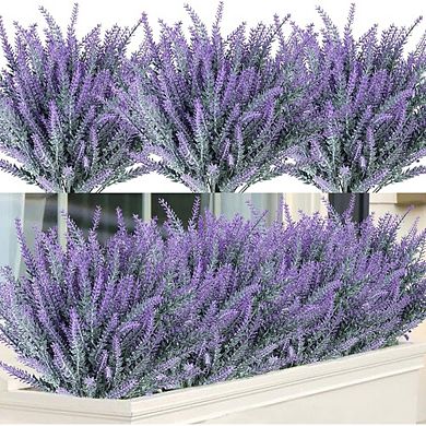 12 Artificial Lavender Bundles, Gray-Purple Faux Flowers for Home Decor