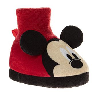 Disney Mickey Mouse Bootie Shoe Baby Boys' Soft Sole Cozy Comfort Fit Easy On/Off Cuddly (Infant)