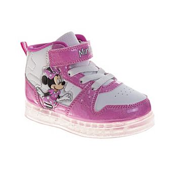Disney Minnie Mouse Girls' High Top Bow Detail Fashion Canvas Sneakers (Toddler / Little Kid)