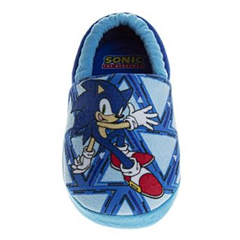 SEGA Sonic the Hedgehog Dual Sizes Slippers Boys' Cozy Warm Soft Plush Indoor Wear SlipOn