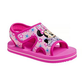 Disney Minnie Mouse Girls' Easy Hook-and-Loop Open-Toe Summer Fun Sandals (Toddler)