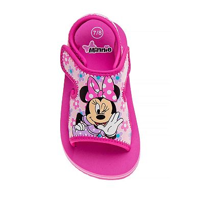 Disney Minnie Mouse Girls' Easy Hook-and-Loop Open-Toe Summer Fun Sandals (Toddler)
