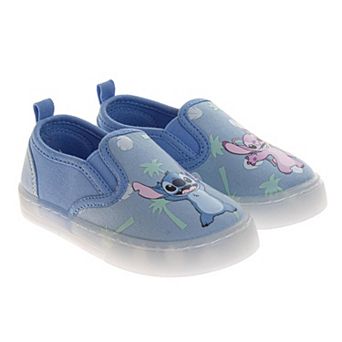 Disney Lilo & Stitch Girls' Blue & Pink Canvas Slip-On Loafers (Little Kid Sizes 7-12)