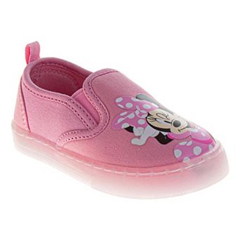 Disney Minnie Mouse Girls' Polka Dot No-Lace Slip-On Canvas Shoes (Toddler / Little Kid)