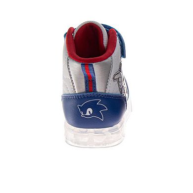 Sega Sonic The Hedgehog High Top Sneakers Boys Athletic Racing Design Durable Canvas LaceUp Closure