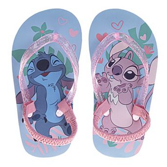 Disney Stitch & Angel Girls' Flip Flops Fun, Easy SlipOn Footwear (Toddler / Little Kid)