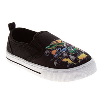 Monster Jam Boys' Easy Slip-On Canvas Crushing Action Sneakers (Toddler / Little Kid)