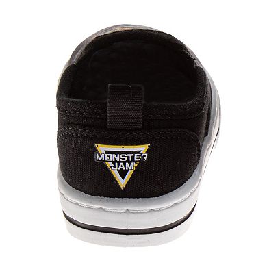 Monster Jam Boys' Easy Slip-On Canvas Crushing Action Sneakers (Toddler / Little Kid)
