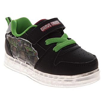 Monster Jam Boys' Rugged Tread High-Impact Green Velcro Sneakers (Toddler / Little Kid)
