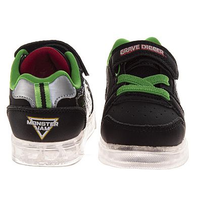 Monster Jam Boys' Rugged Tread High-Impact Green Velcro Sneakers (Toddler / Little Kid)