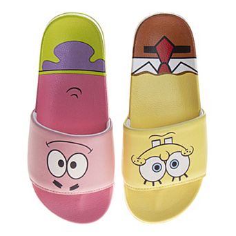 SpongeBob SquarePants Kids' Slides Fun, Comfortable, and Easy SlipOn Footwear
