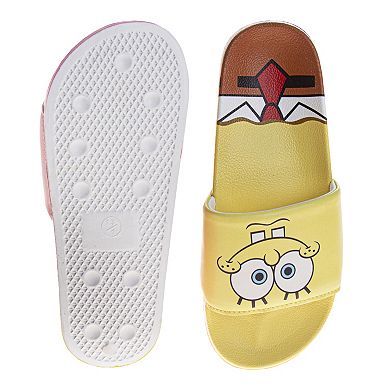 SpongeBob SquarePants Kids' Slides Fun, Comfortable, and Easy SlipOn Footwear