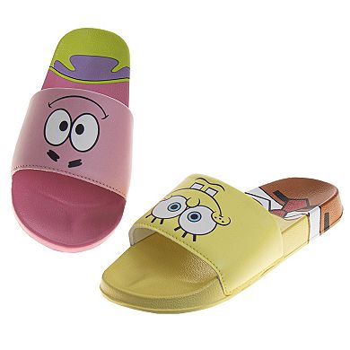 SpongeBob SquarePants Kids' Slides Fun, Comfortable, and Easy SlipOn Footwear