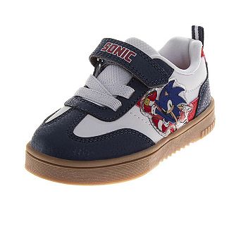 Sega Sonic The Hedgehog Sneakers Boys Athletic Running Adjustable Strap Lightweight Design