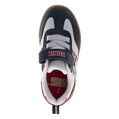 Sega Sonic The Hedgehog Sneakers Boys Athletic Running Adjustable Strap Lightweight Design