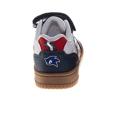 Sega Sonic The Hedgehog Sneakers Boys Athletic Running Adjustable Strap Lightweight Design