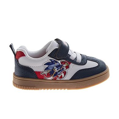 Sega Sonic The Hedgehog Sneakers Boys Athletic Running Adjustable Strap Lightweight Design