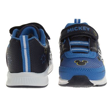 Disney Mickey Mouse Boys' Light Up Sneakers Flashing Lights Easy On/Off Play Ready (Toddler)
