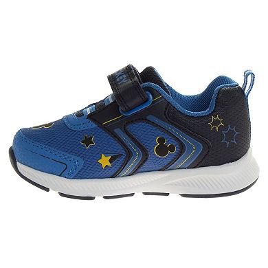 Disney Mickey Mouse Boys' Light Up Sneakers Flashing Lights Easy On/Off Play Ready (Toddler)